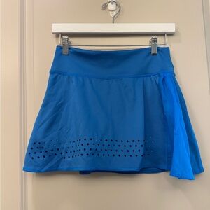 Blue Active Skirt with Laser-Cut Detail